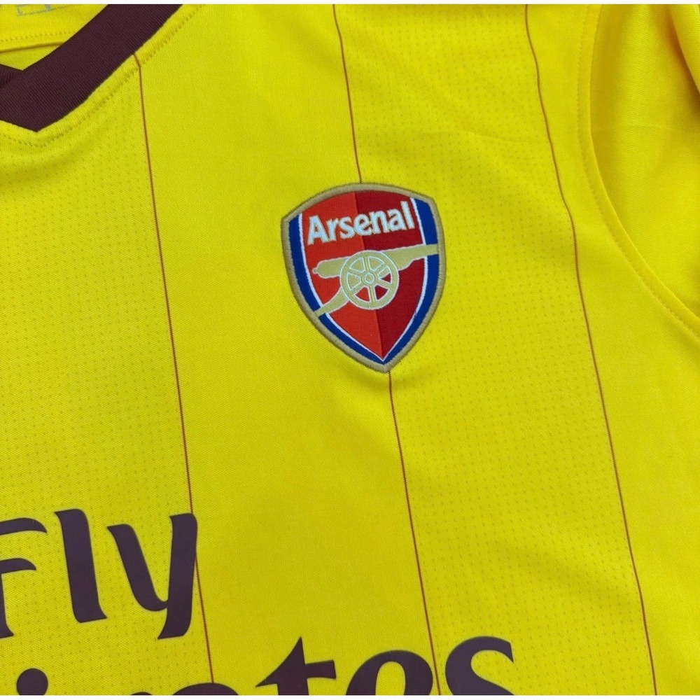 H7 Nike Arsenal FC 2010-2011 Away Jersey Yellow #21 Fabianski Premier League L - Picture 4 of 7